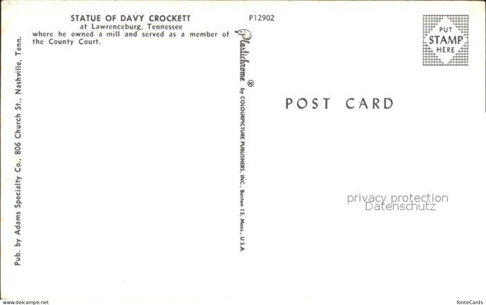 72308872 Lawrenceburg_Tennessee Statue Of Davy Crockett - Other & Unclassified