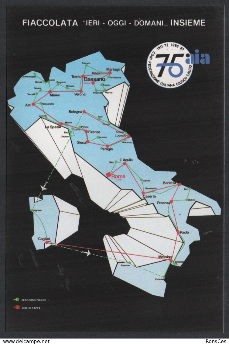 FOOTBALL - ITALIA ROMA 1987 - ASSOCIAZIONE ITALIANA ARBITRI - 75° ANNIVERSARIO FONDAZIONE - CARTOLINA UFFICIALE N. 1 - A - Sonstige & Ohne Zuordnung
