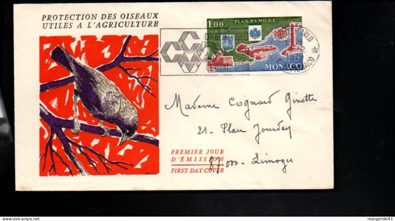 MONACO SEUL SUR LETTRE POUR LA FRANCE 1979 - Lettres & Documents