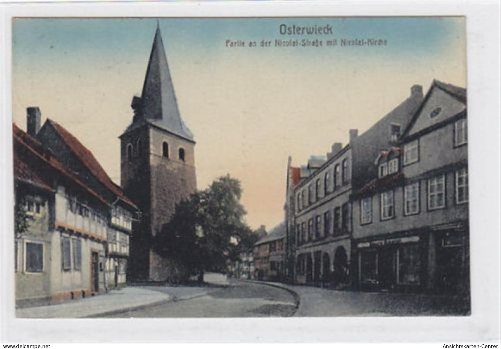 39008405 - Osterwieck. Partie An Der Nicolai-Strasse Nicloai-Kirche Gelaufen 1925. Gute Erhaltung. - Autres & Non Classés