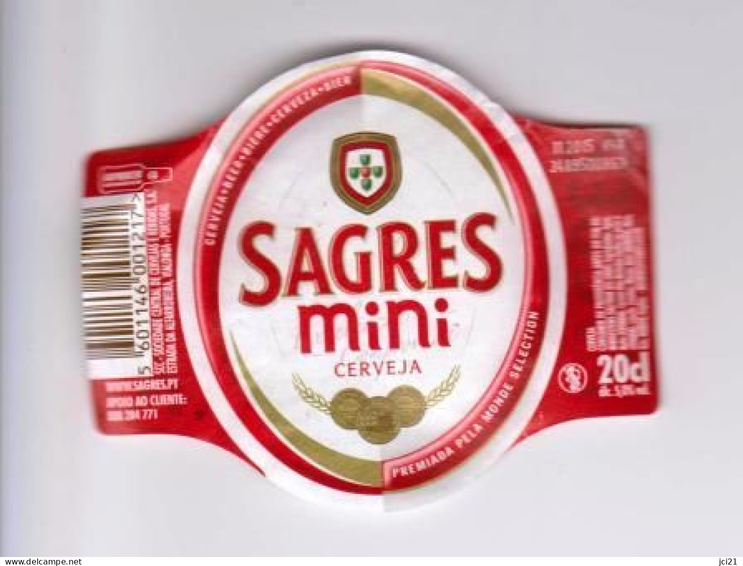 Etiquette De Bière " SAGRES Mini 20cl " Portugal (2363)_eb7 - Beer