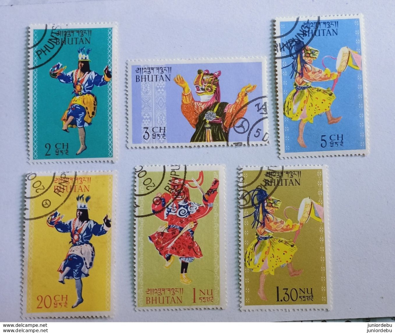 Bhutan - 1964 - Bhutanese Dancers - 6 Different - USED. ( D ) Condition As Per Scan ) ( OL  23/03/2020) - Bhutan