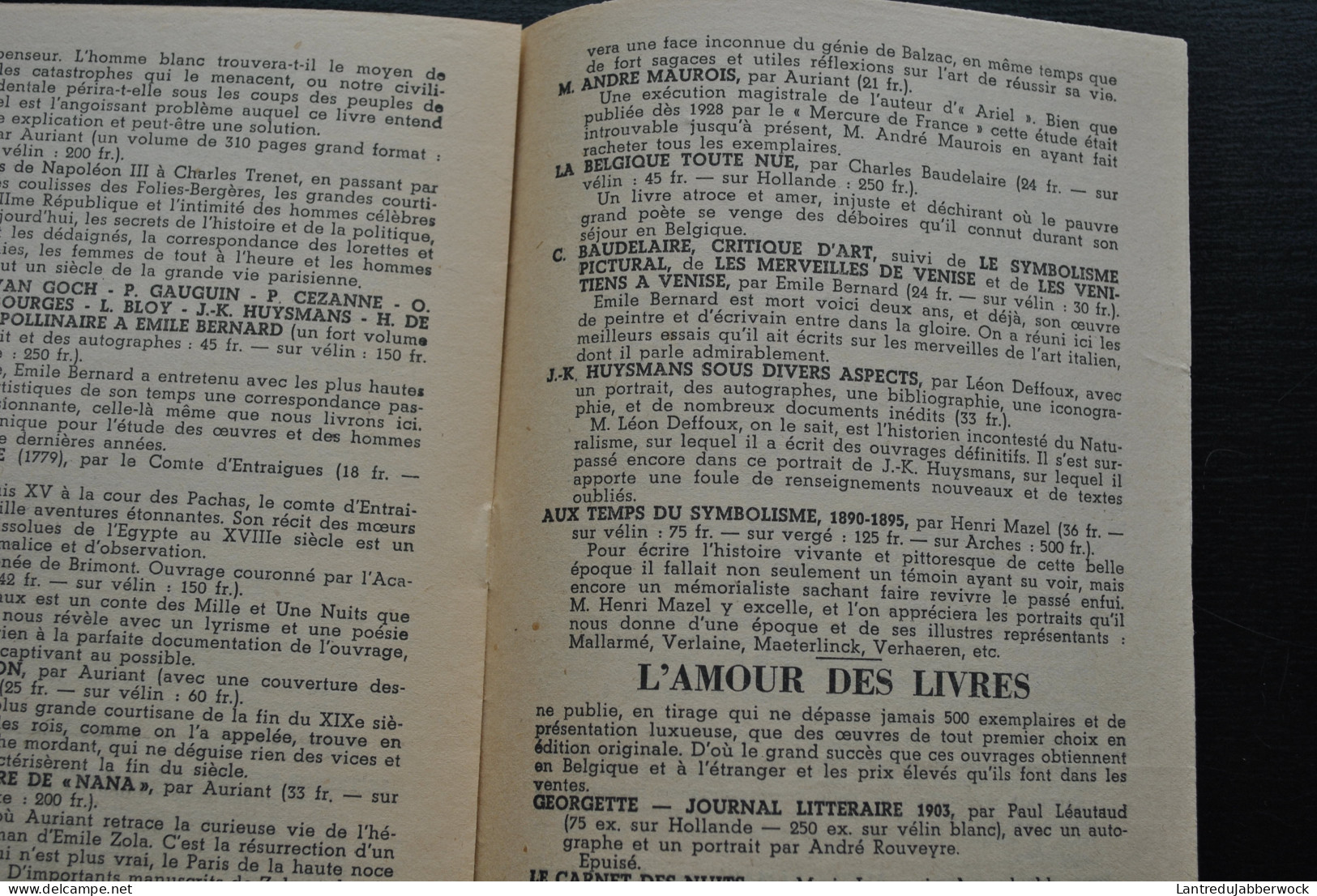 CATALOGUE NRB EDITION 1943 GALERIE DE LA REINE BRUXELLES - NOUVELLE REVUE DE BELGIQUE  - Sonstige & Ohne Zuordnung