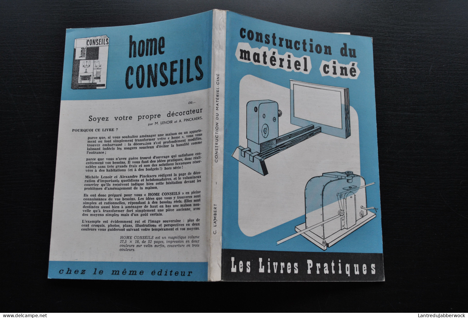 LAMBERT CONSTRUCTION DU MATERIEL CINEMA 8 Mm 9,5 Mm ET 16 Mm COLLECTION LES LIVRES PRATIQUES 1959 Travelling Titreuse - Bricolage / Tecnica