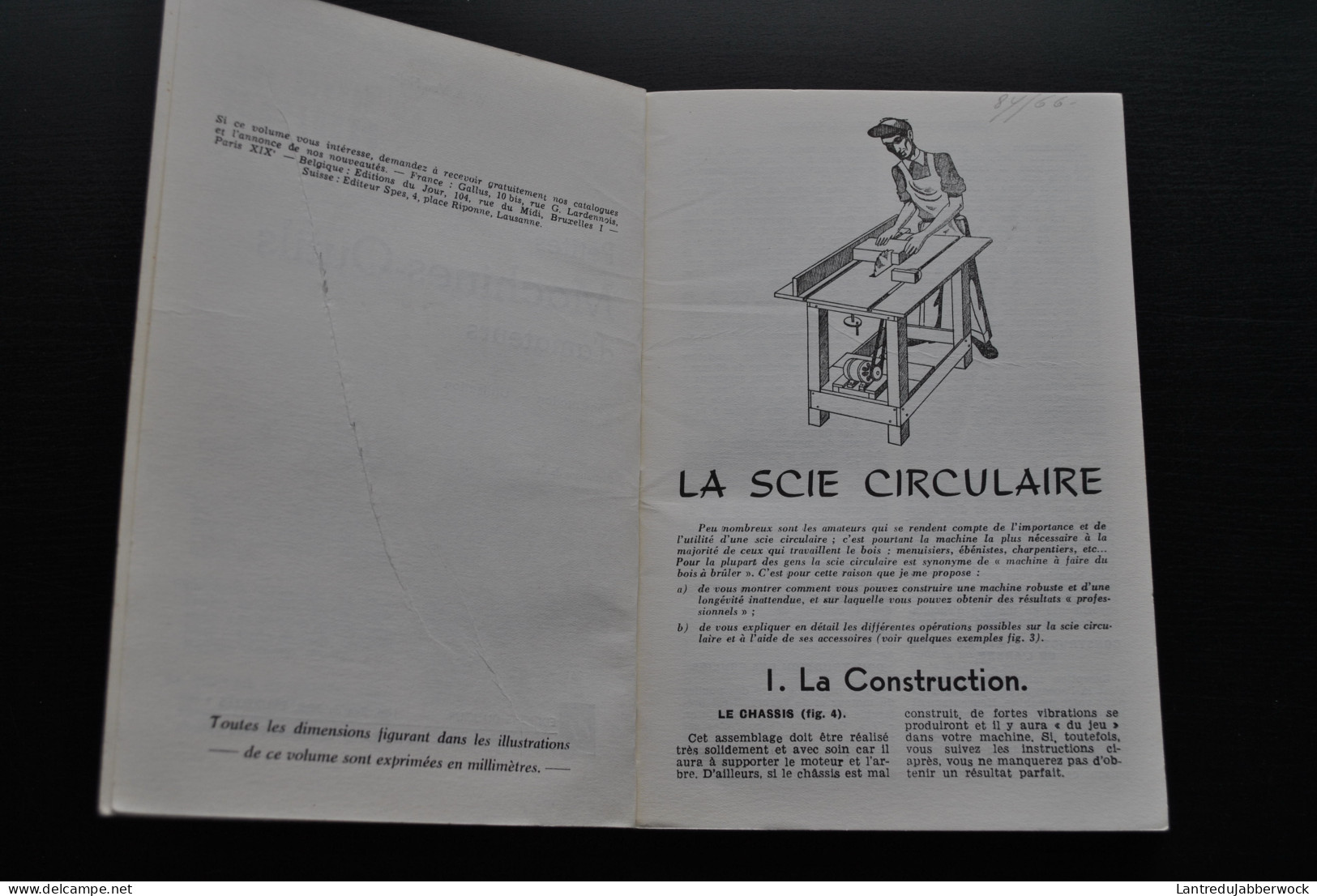 VAN HULLE PETITES MACHINES-OUTILS D'AMATEURS CONSTRUCTION UTILISATION COLLECTION LES LIVRES PRATIQUES 1961 Toupies... - Bricolage / Technique