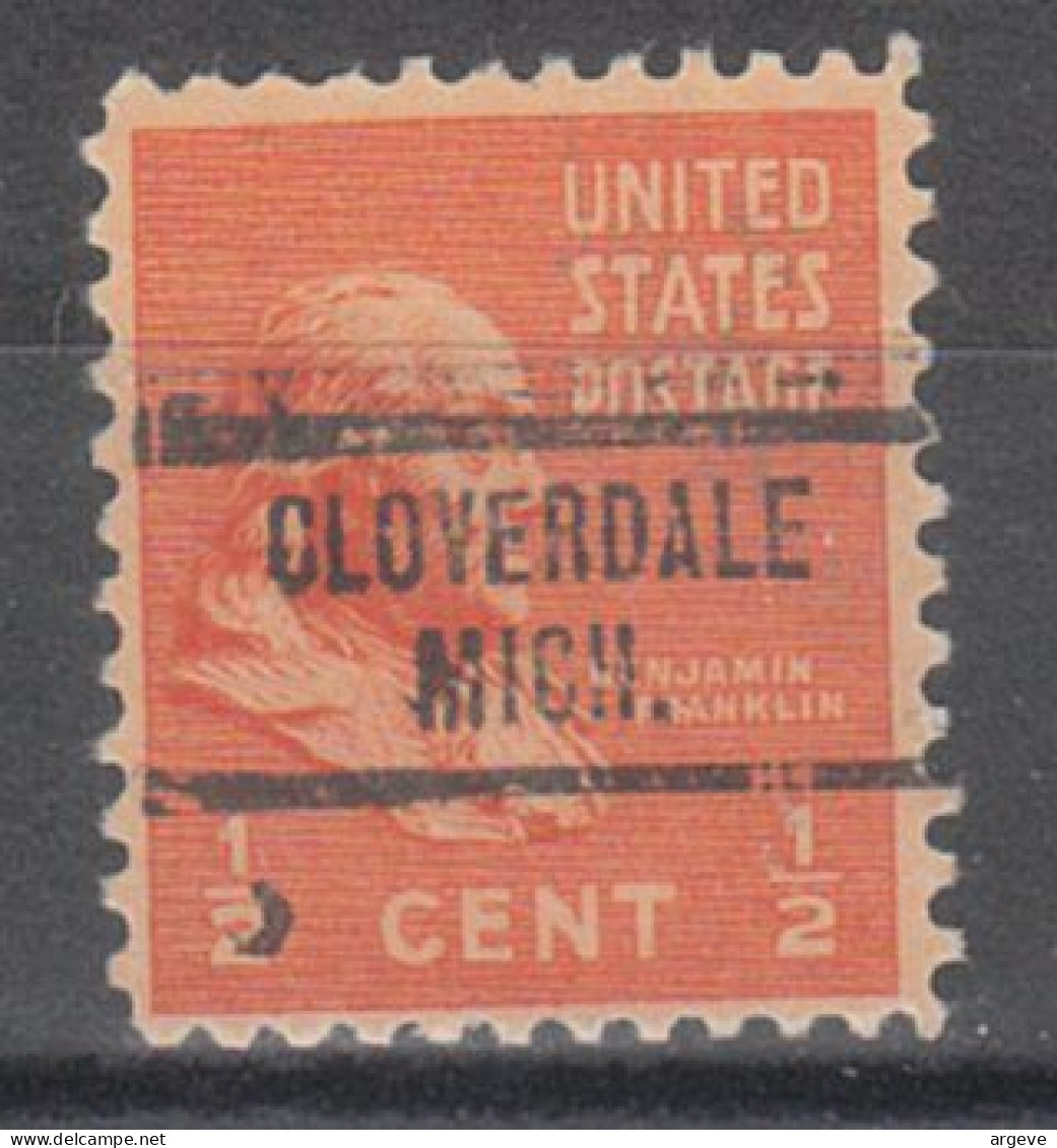 USA Precancel Vorausentwertungen Preo Locals Michigan, Cloverdale 734 - Precancels