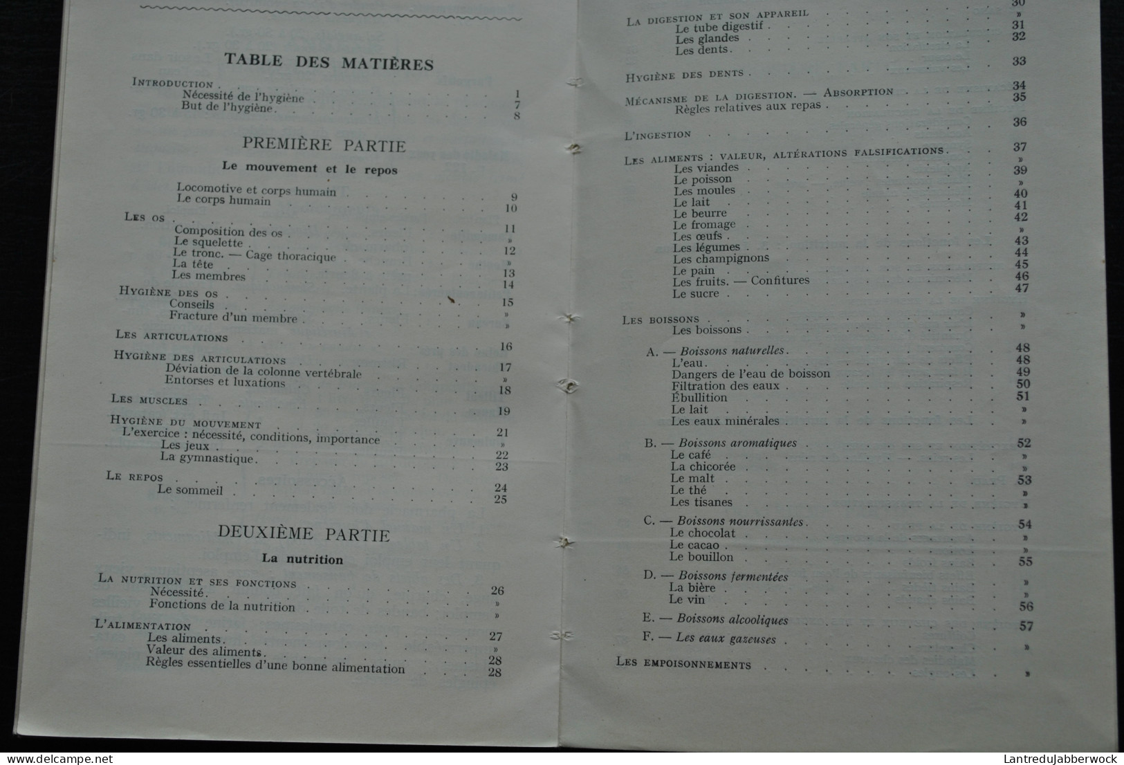 PIRSON Manuel D'hygiène Moderne Basée Sur Des Notions D'anatomie Et De Physiologie à L'usage De L'école Primaire 1936 - 1901-1940