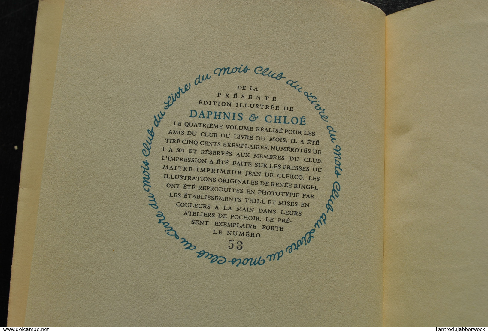 LONGUS Daphnis Et Chloé Editions Terres Latines Tirage Limité LIlustrations Renée RINGEL Collection Leurs Chefs-d'oeuvre - Sin Clasificación