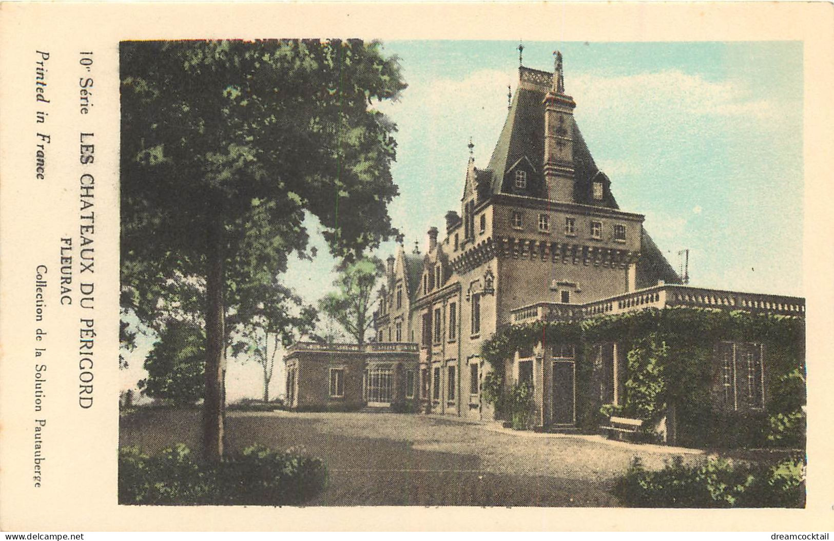 (S) 24 DORDOGNE. Lot de 10 cpa sur les Châteaux du Périgord avec note au verso