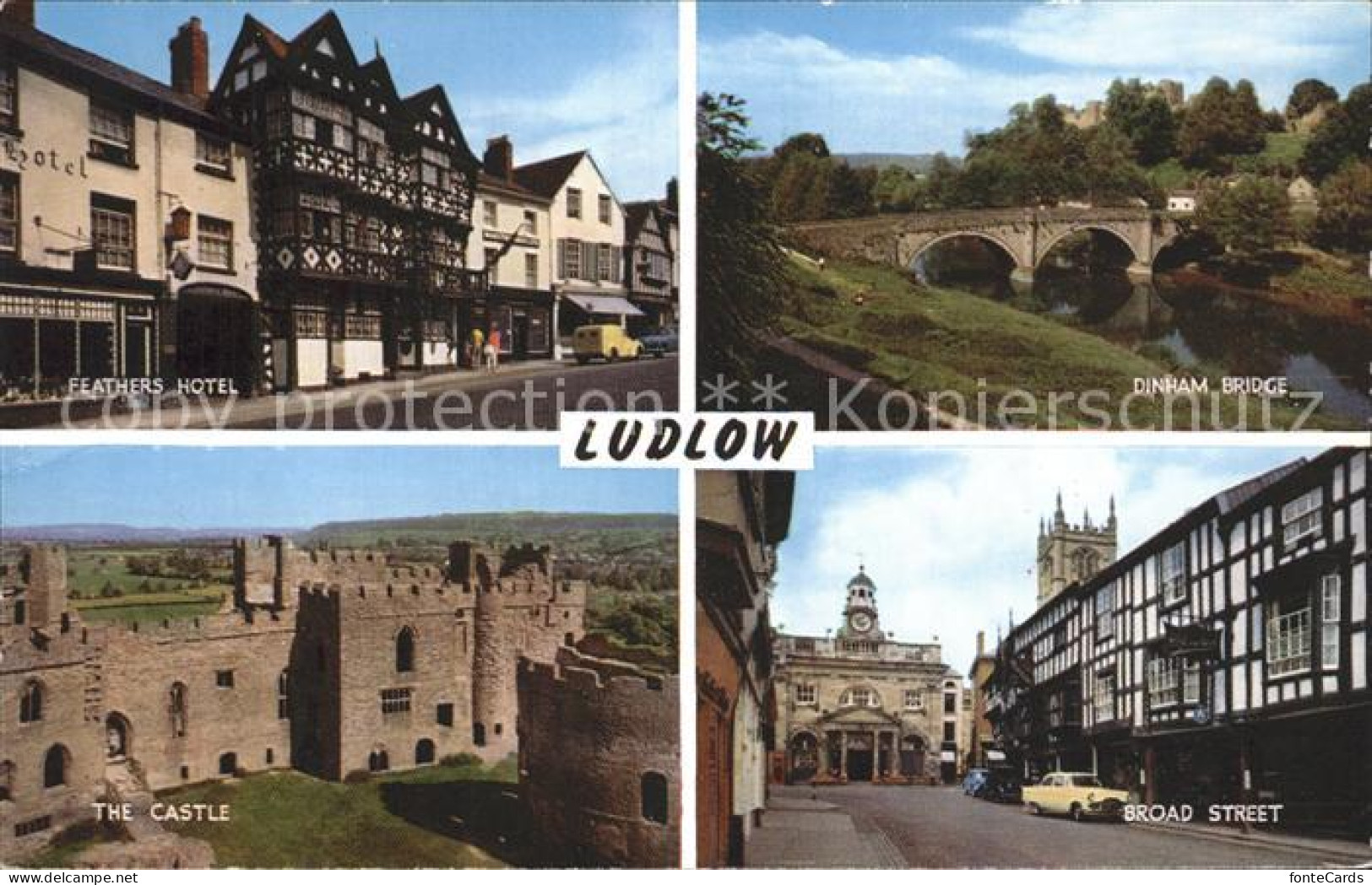 72304010 Ludlow Henley Feathers-Hotel Dinham-Bridge Castle Broad-Street South Sh - Shropshire