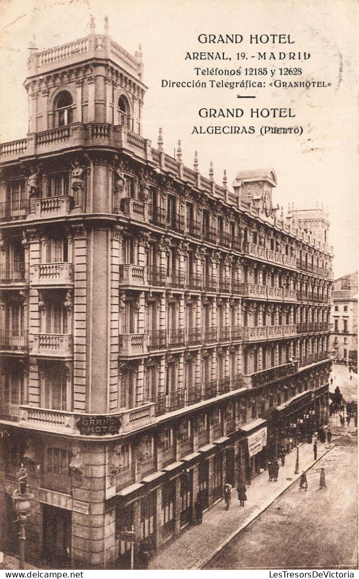 ESPAGNE - Grand Hôtel - Arenal - Madrid - Algeciras (Puerto) - Vue Panoramique - Animé - Carte Postale Ancienne - Madrid