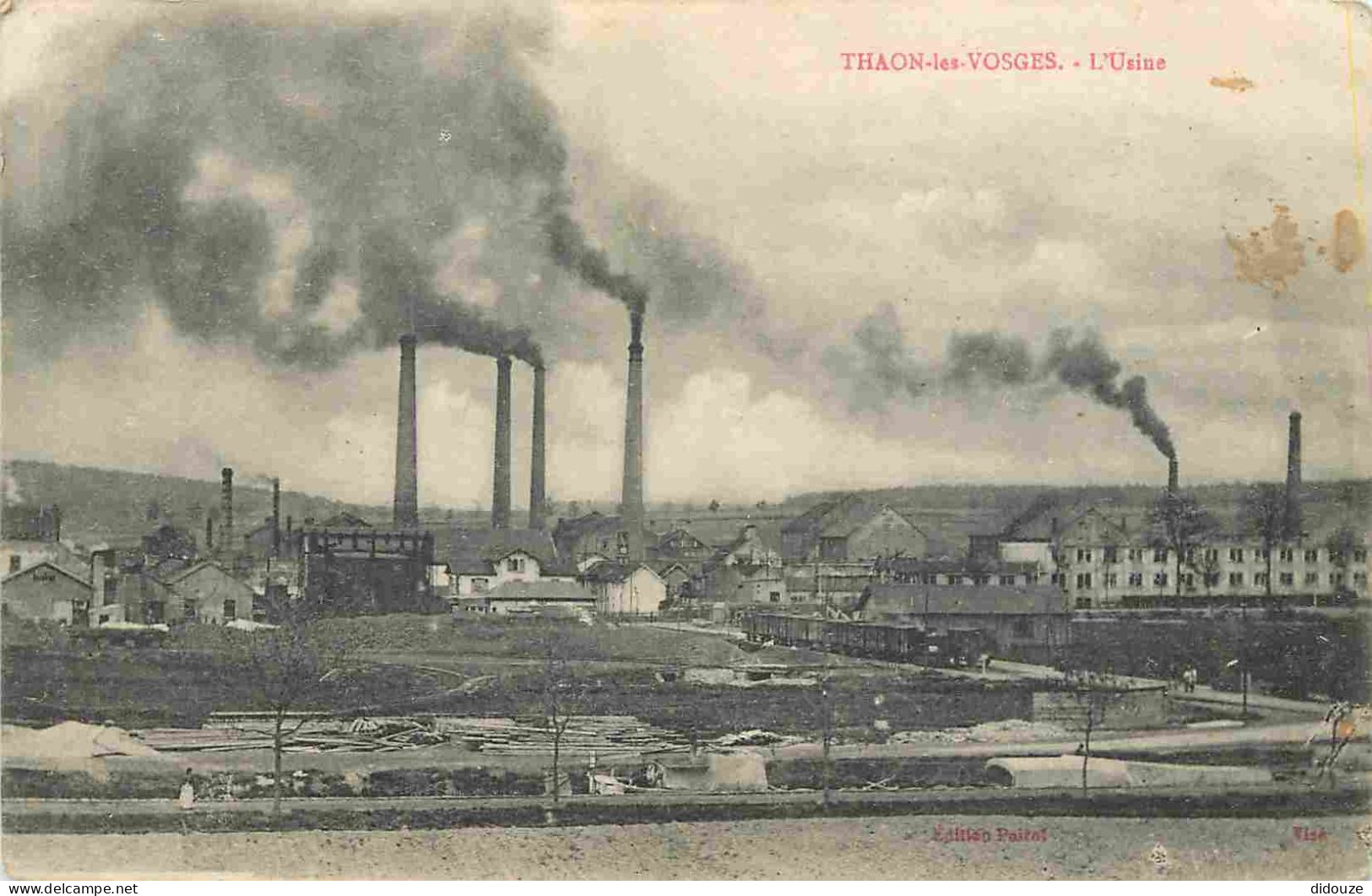 88 - Thaon Les Vosges - L'Usine - Correspondance - CPA - Voir Scans Recto-Verso - Thaon Les Vosges