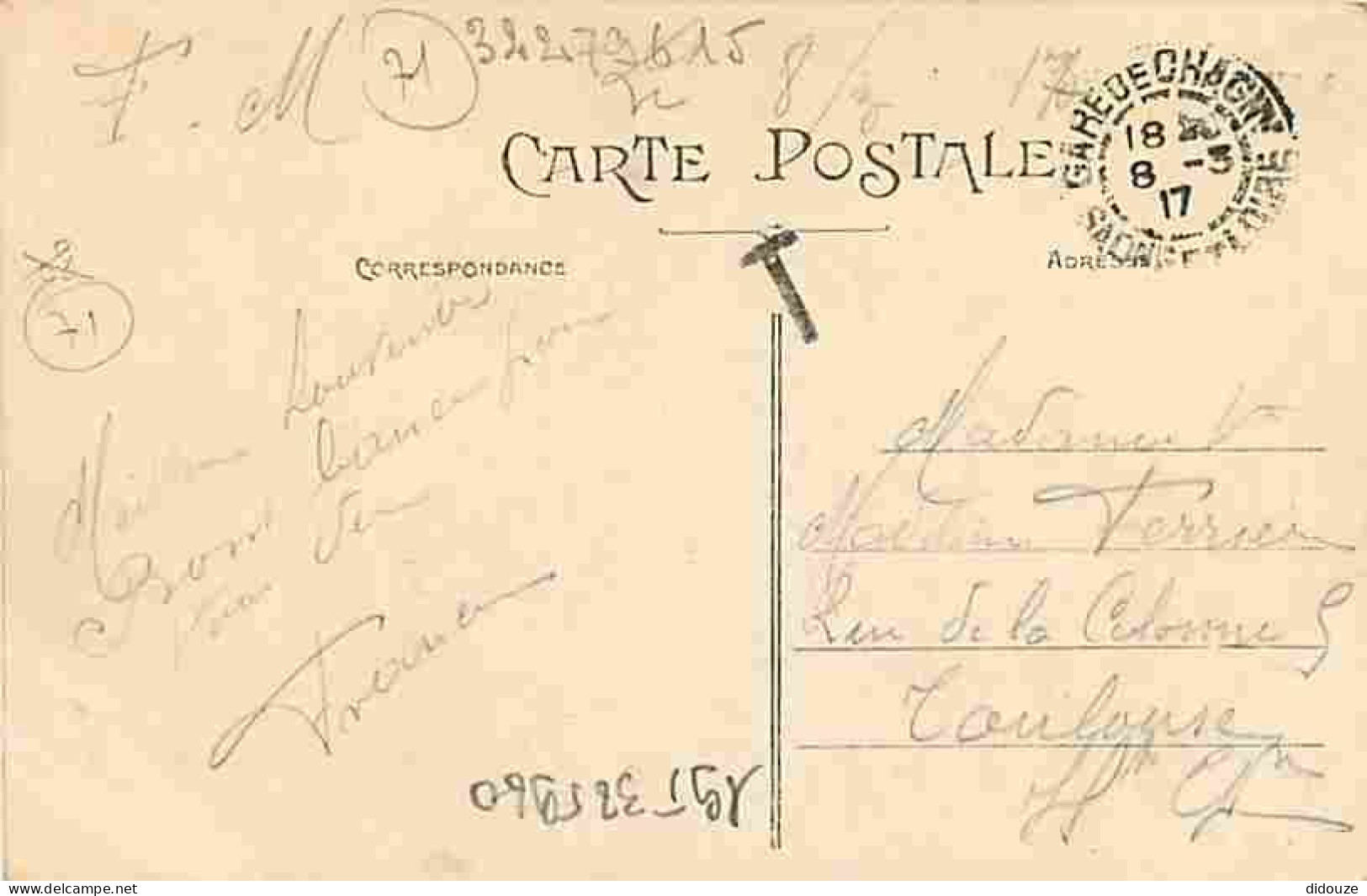 71 - Chagny - L'Hôpital - Coté Du Jardin - Oblitération Ronde De 1917 - CPA - Voir Scans Recto-Verso - Chagny