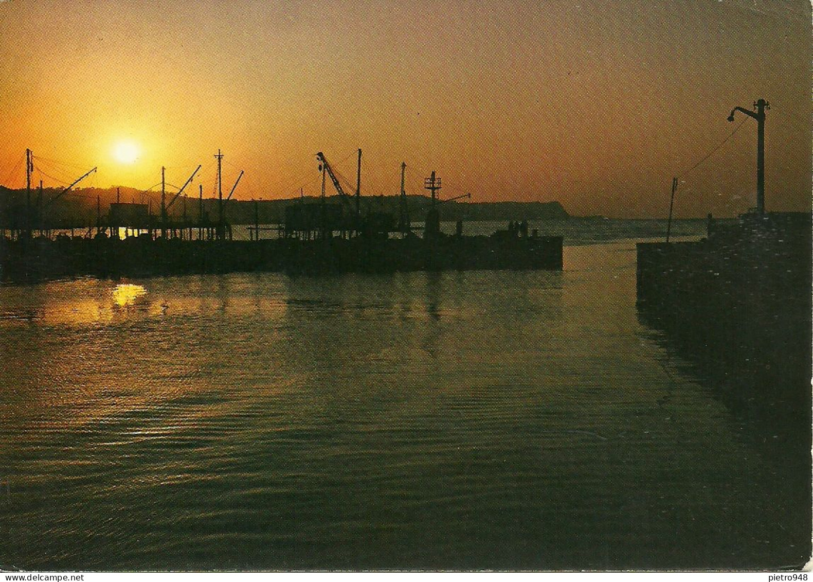 Fano (Pesaro) Tramonto Sul Porto Canale, Channel Harbour At Sunset, Port Canal, Coucher Du Soleil - Fano