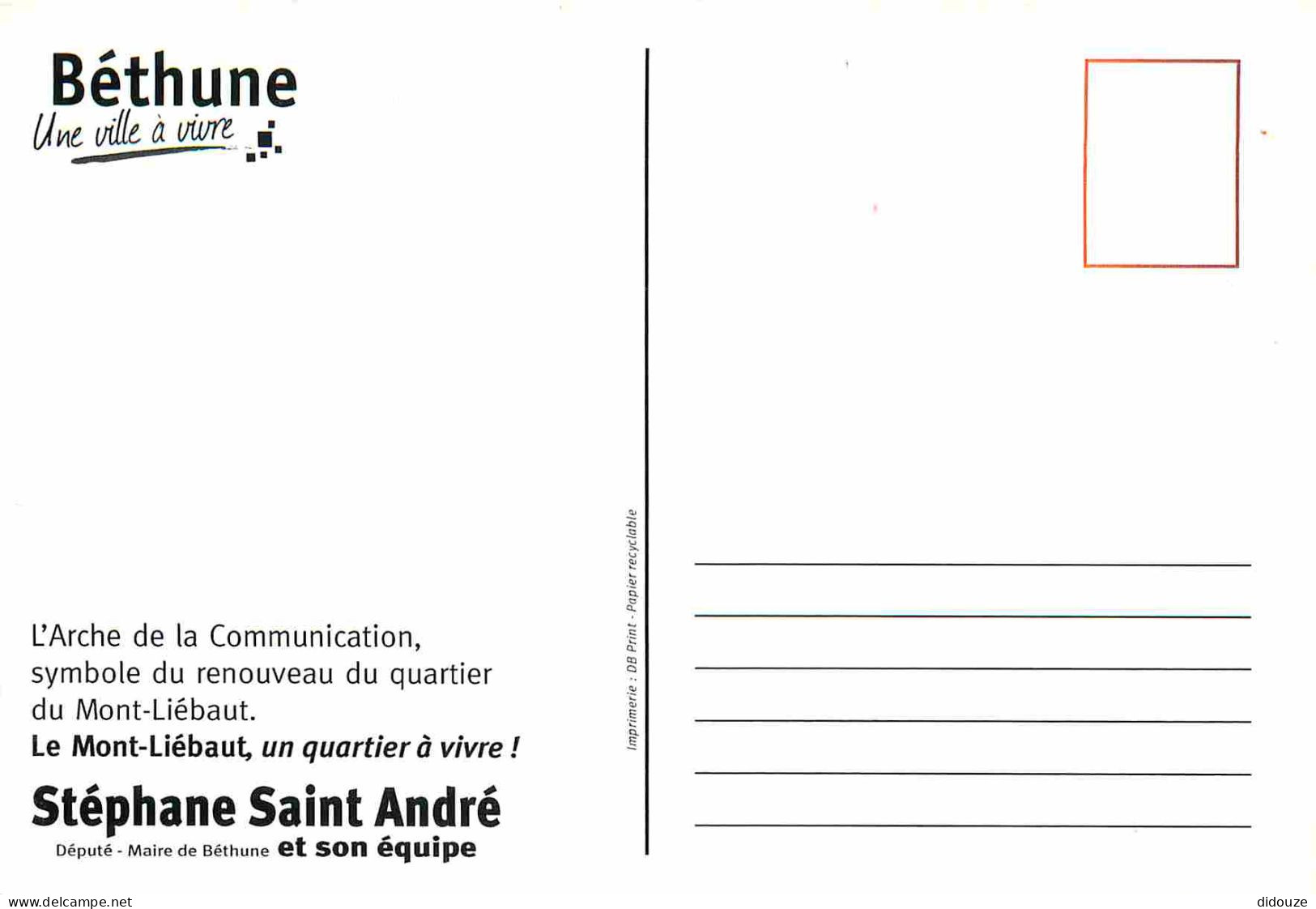 62 - Béthune - L'Arche De La Communication  Symbole Du Renouveau Du Quartier Du Mont-Liébaut - CPM - Carte Neuve - Voir  - Bethune