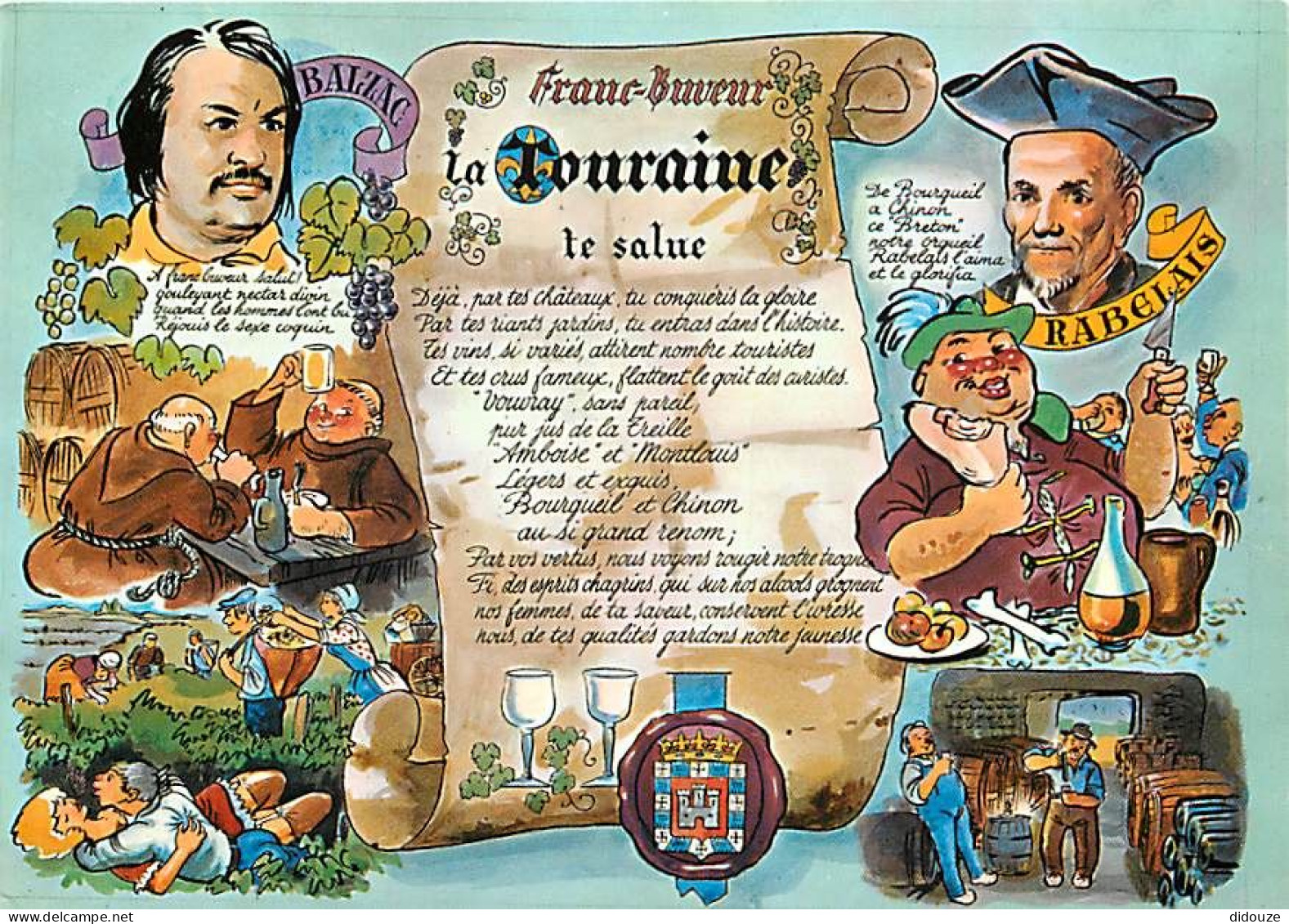 37 - Indre Et Loire - La Touraine - Franc-Buveur - Illustration - CPM - Voir Scans Recto-Verso - Autres & Non Classés