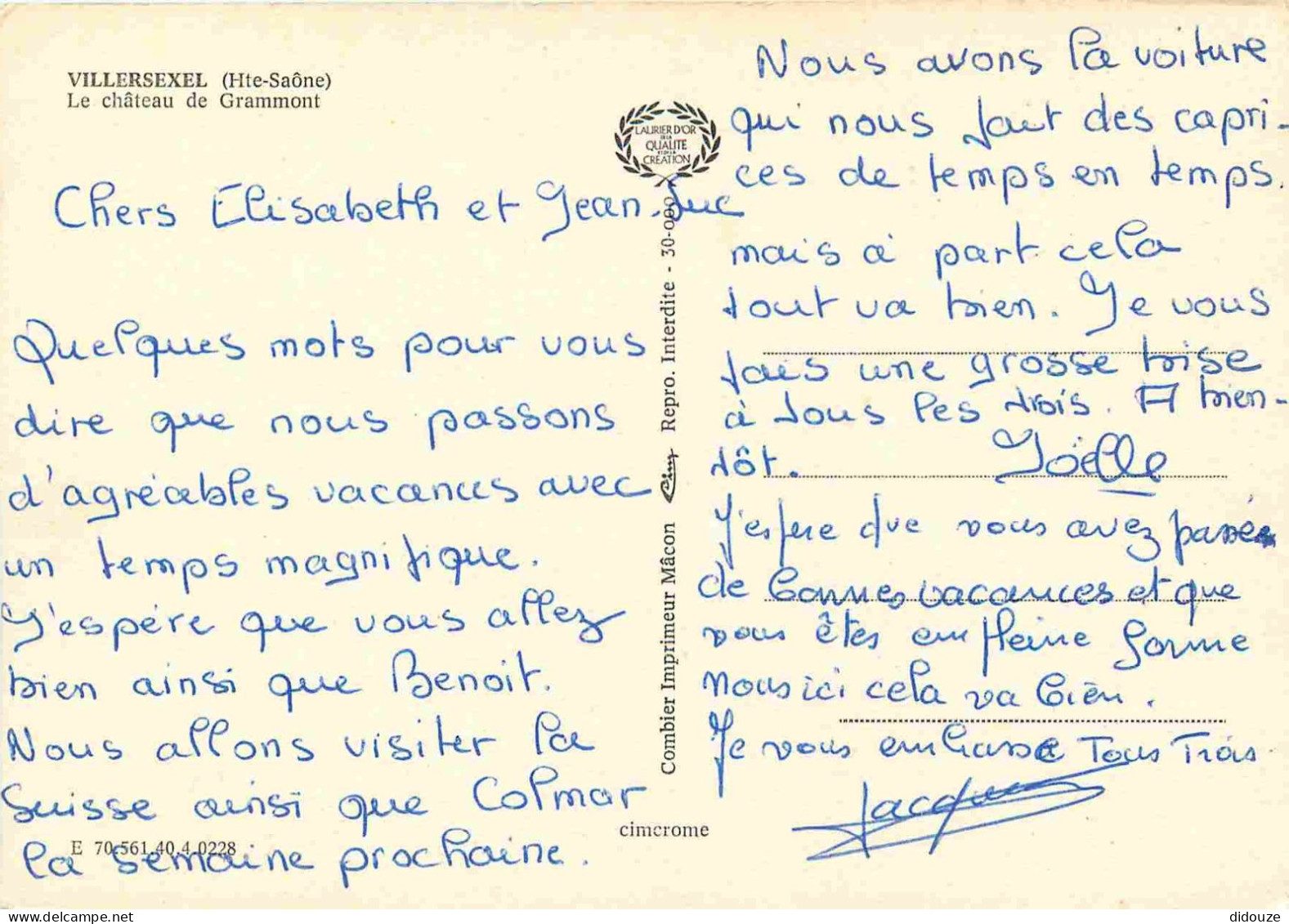 70 - Villersexel - Le Château De Grammont - CPM - Voir Scans Recto-Verso - Villersexel