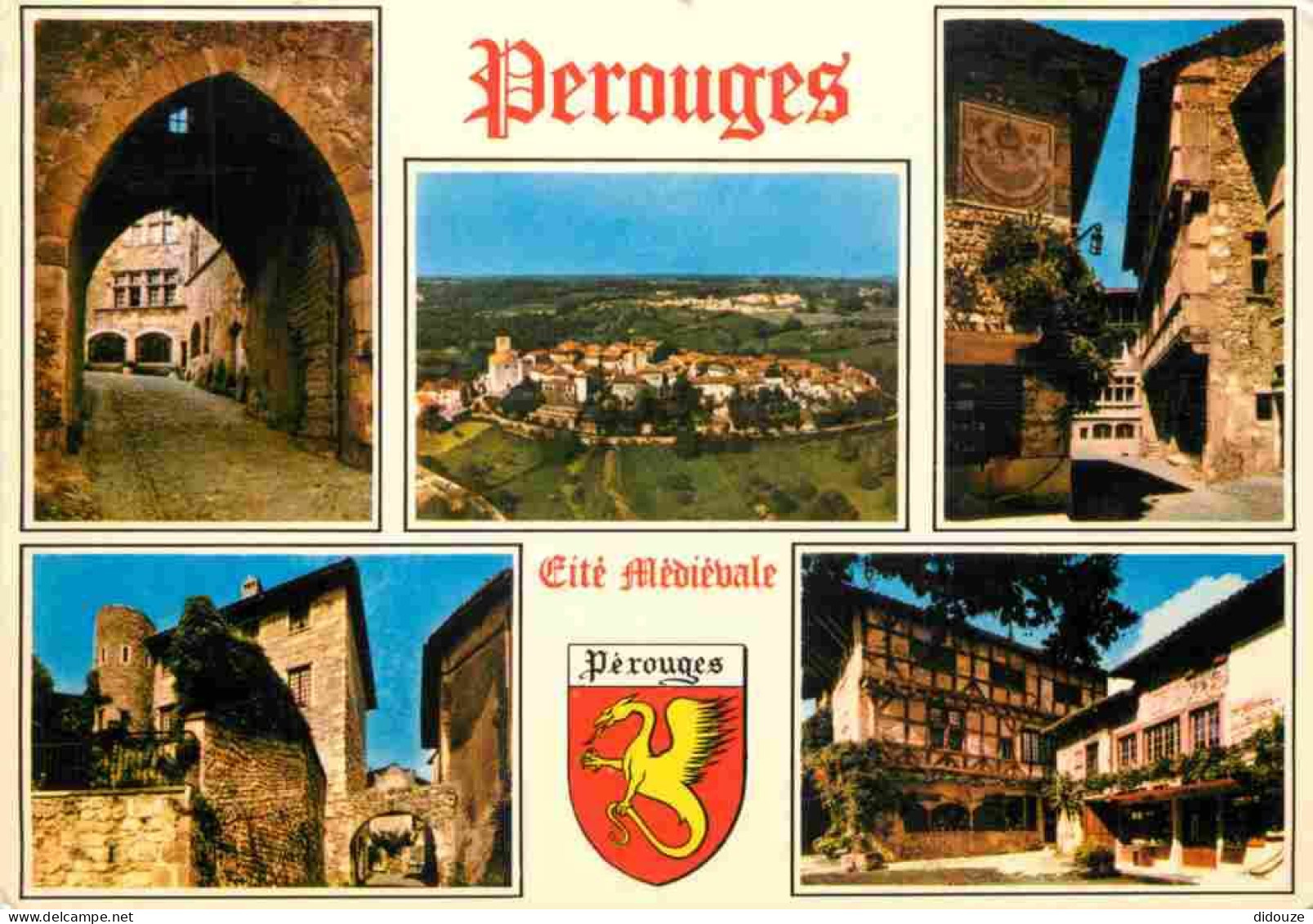 01 - Pérouges - Multivues - Blasons - Cité Médiévale - Vieilles Pierres - CPM - Voir Scans Recto-Verso - Pérouges