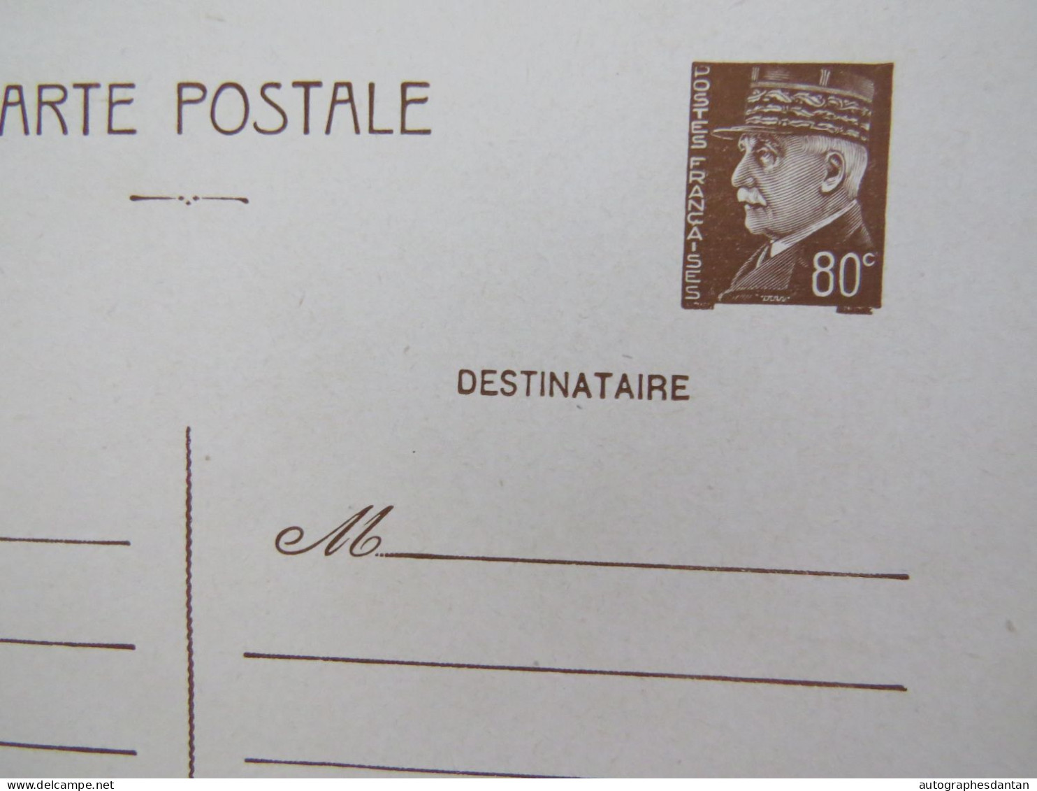 ● Lot De 2 Entiers Postaux Timbre Maréchal Pétain 80c Imprimé - Vierge - Entier Postal - Autres & Non Classés