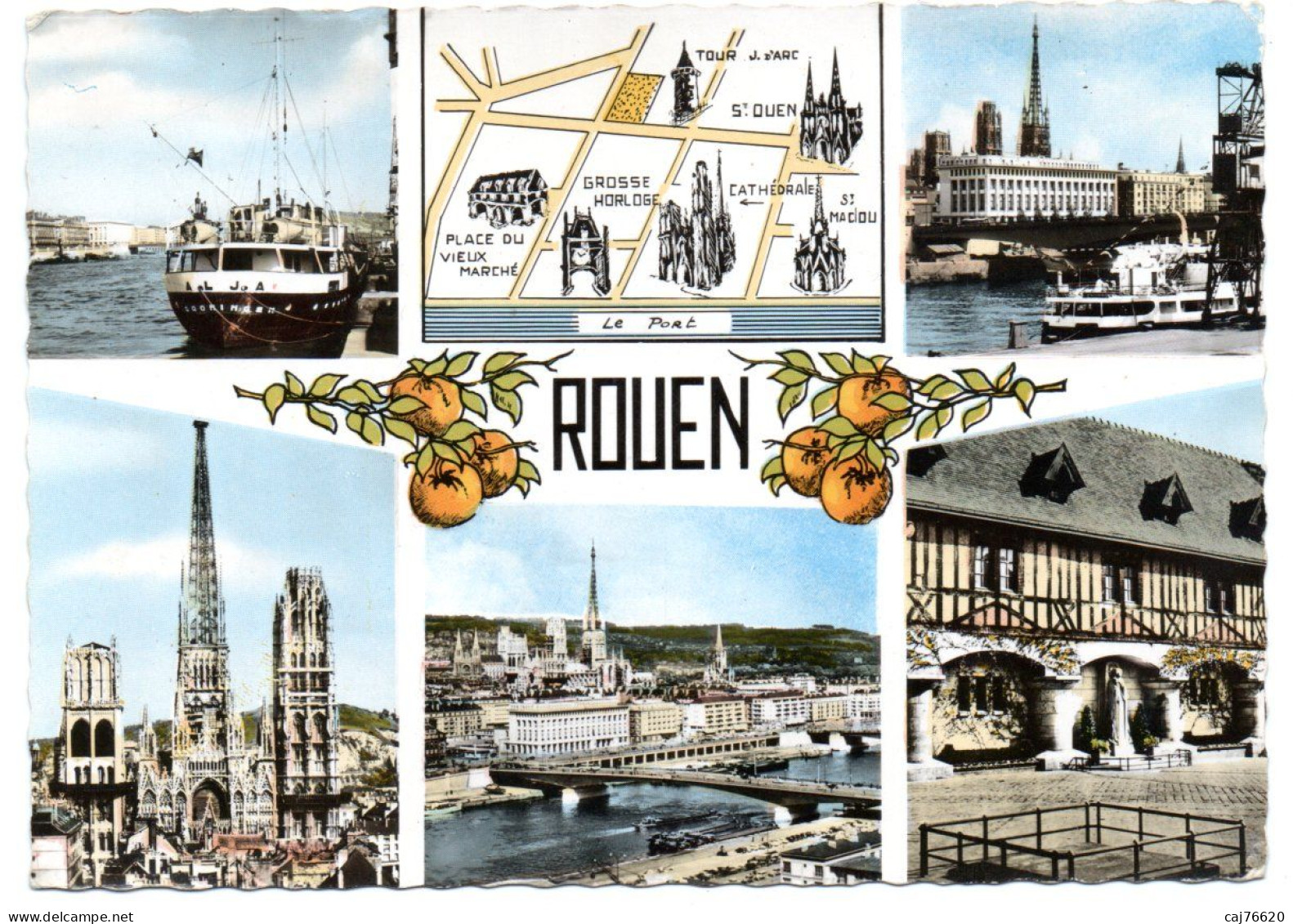 Rouen,le Port,place Générale De Gaulle,cathédrale ,vue Générale ,place Du Marché - Rouen