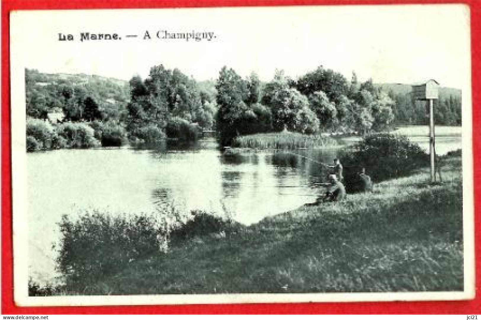 94 - VAL DE MARNE - CHAMPIGNY - LA MARNE - CPA ANIMÉE AVEC PÊCHEURS (277)_CP62 - Champigny Sur Marne