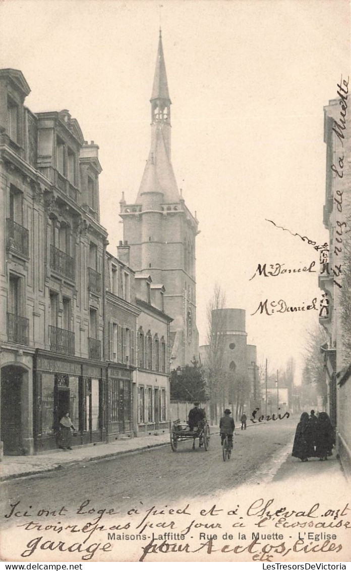 FRANCE - Maisons - Laffitte - Rue De La Muette - L'église - Vue Panoramique - Animé - Carte Postale Ancienne - Maisons-Laffitte