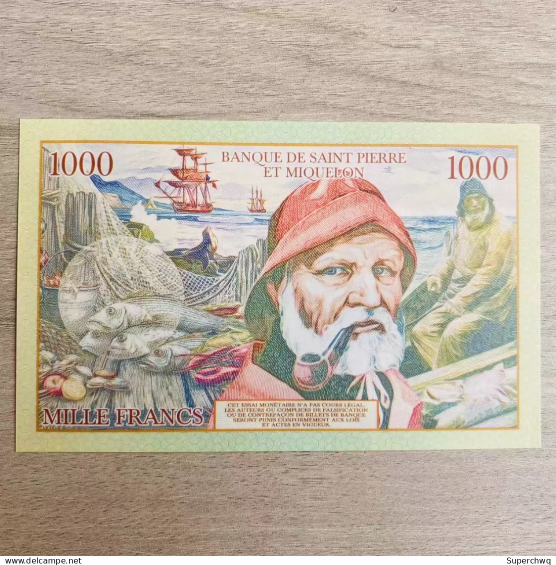 2022 Saint Pierre And Miquelon 1000 Franc Plastic Fluorescent Banknotes，UNC - Sint-Helena