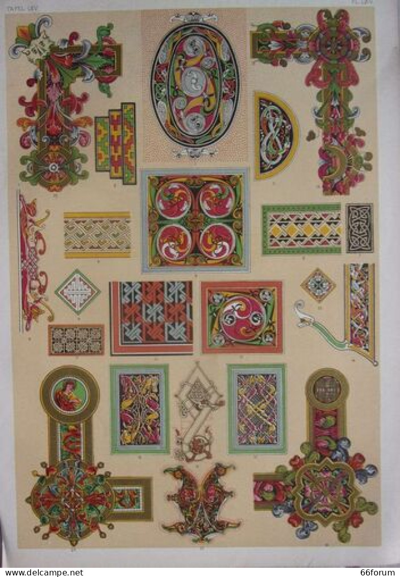 Planche Couleur Vers 1868 Decoration CELTIC N° 3 - Autres & Non Classés