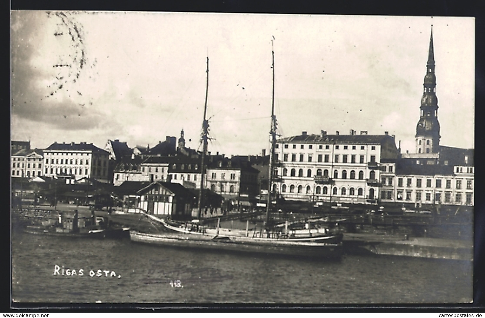 AK Riga, Hafen Mit Segelschiff  - Lettonie