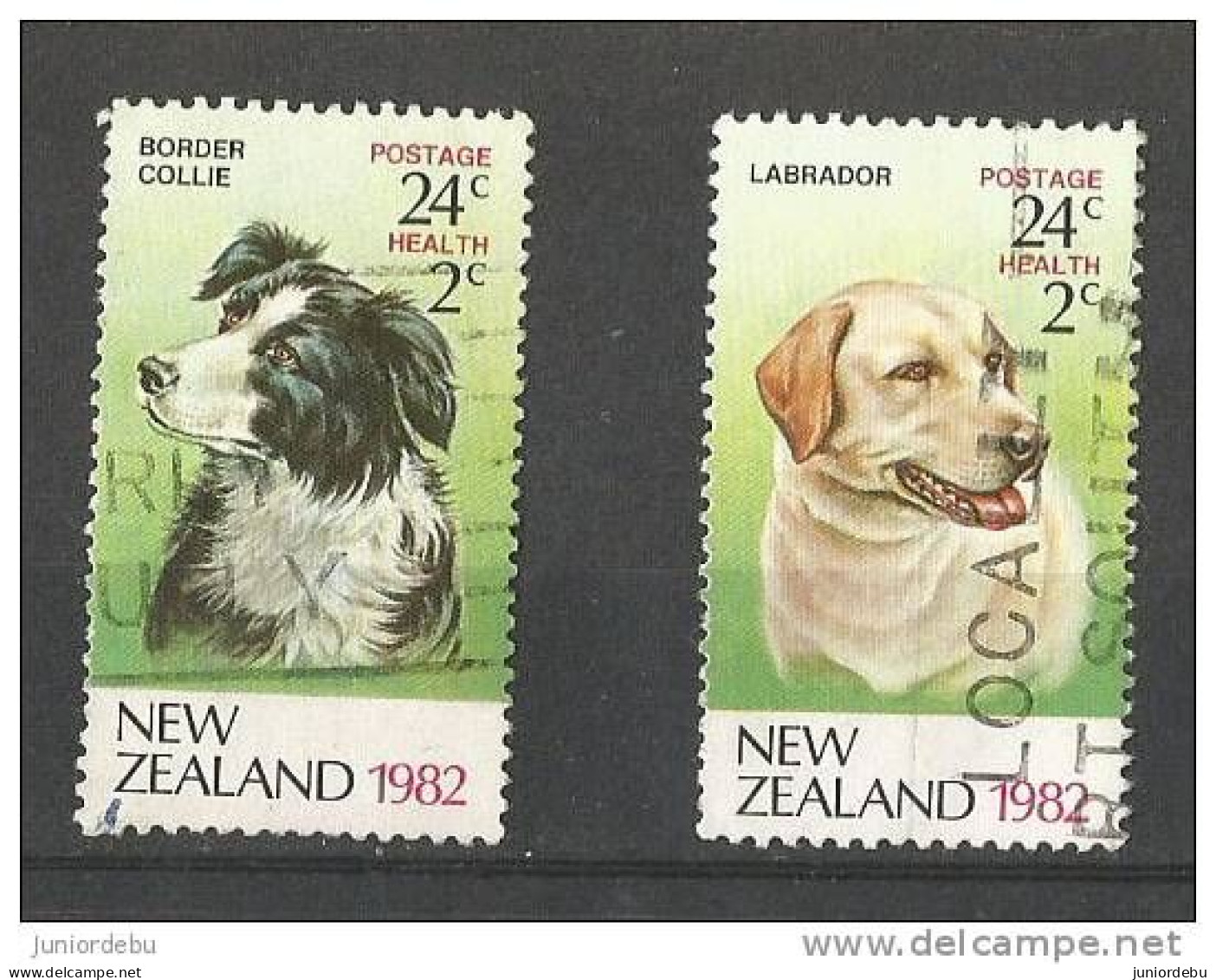 New Zealand - 1982 - Health  - 2 Different - USED. ( D ).( Dog - Labrador & Border Collie ) ( OL 07/04/2013) - Usados