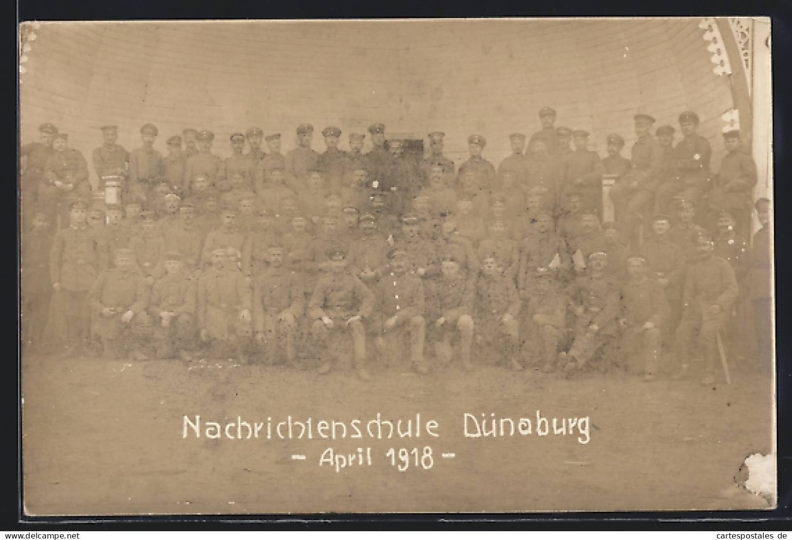 AK Dünaburg, Soldaten Der Nachrichtenschule 1918  - Lettonia