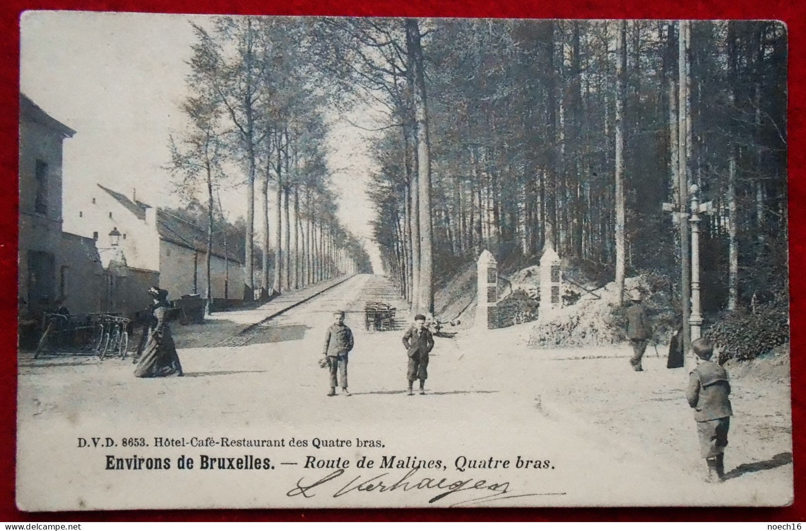 CPA 190? Tervuren.Tervueren Route De Malines, Quatre Bras. Hôtel-Café-Restaurant - Tervuren