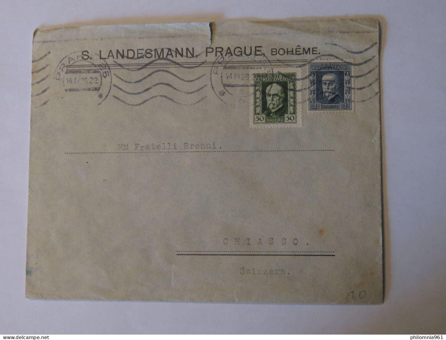 CZECHOSLOVAKIA COVER TO SWITZERLAND 1926 - Other & Unclassified