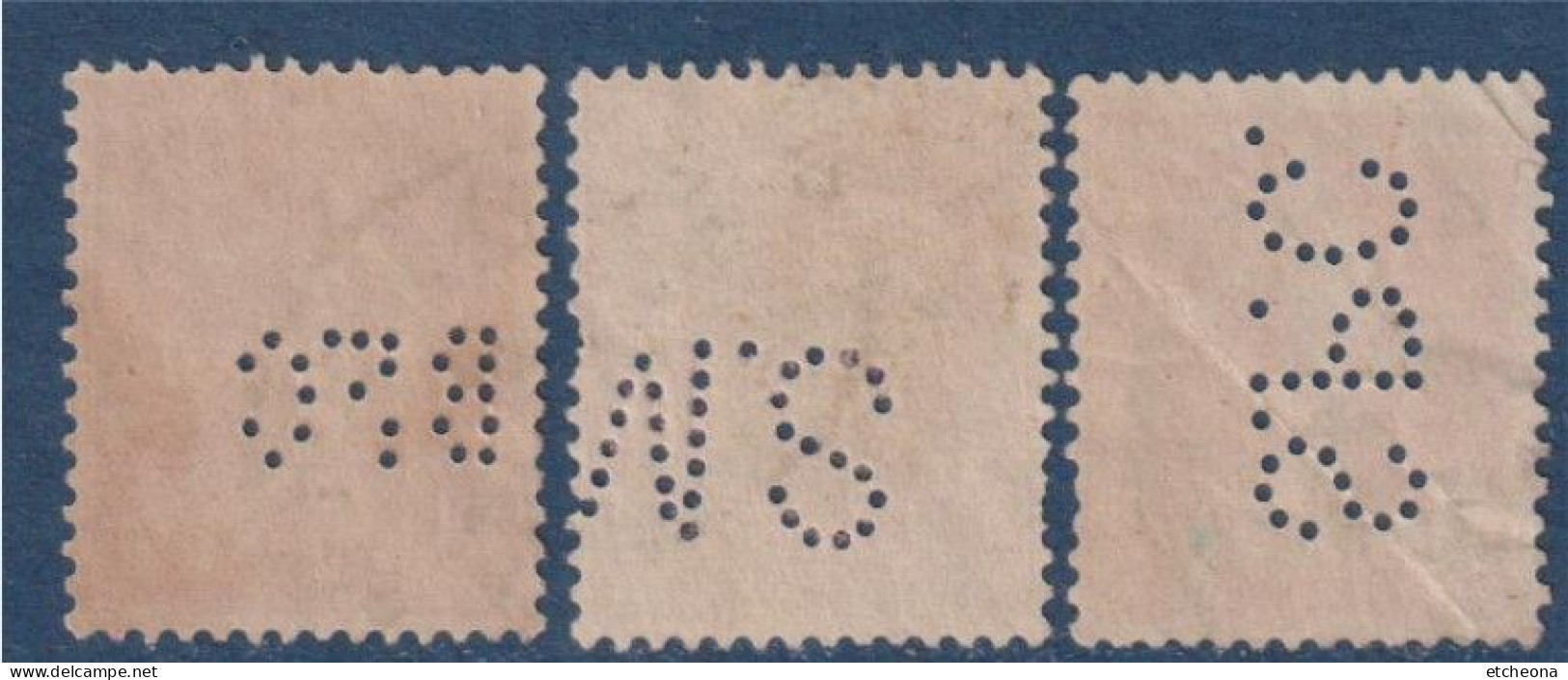 Perforés N°135, 199 Et 202 Semeuselignée Et Semeuse Camée, Les 3 Timbres - Used Stamps