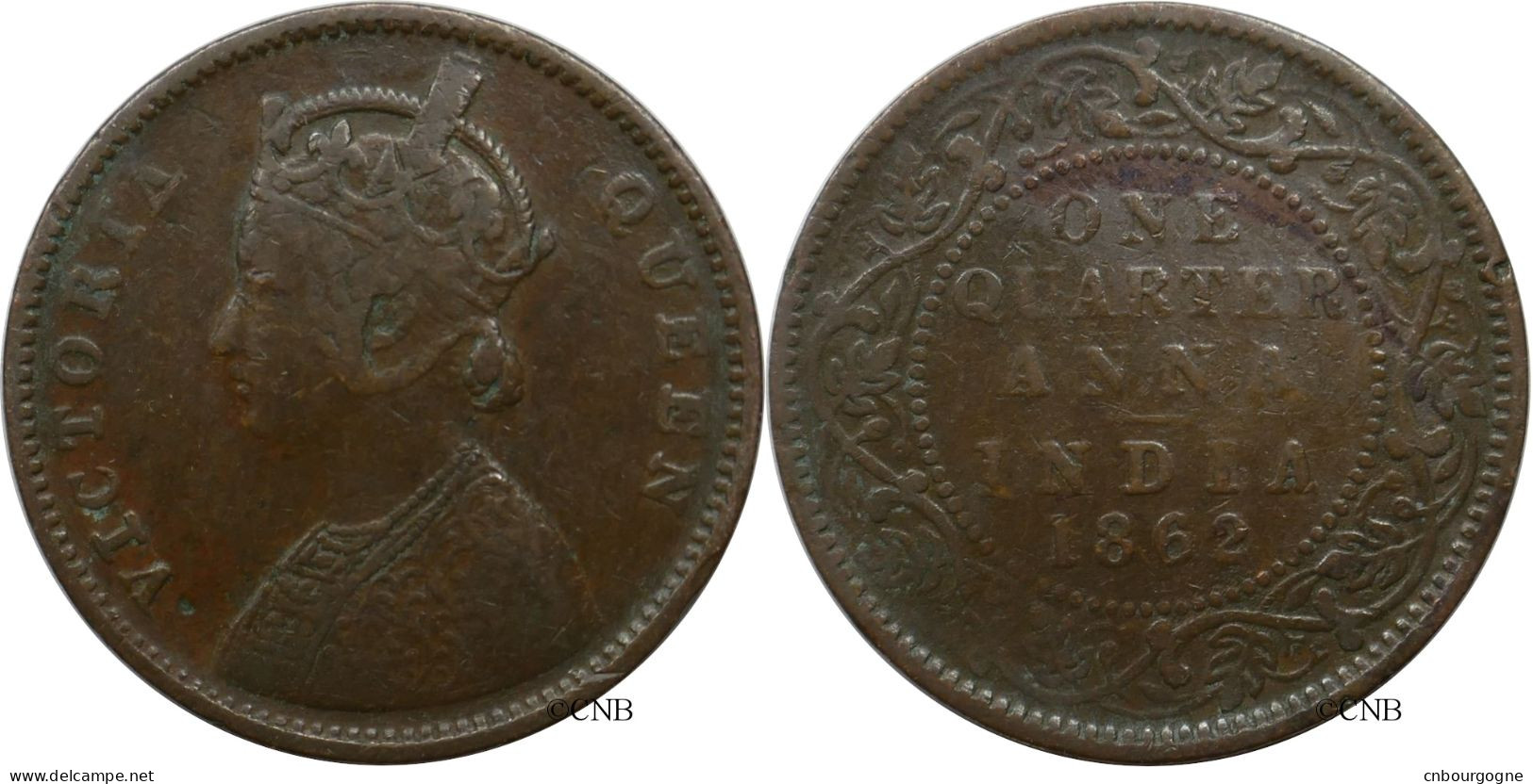 Inde Britannique - Empire Des Indes - Victoria - 1/4 Anna 1862 Calcutta - TB+/VF35 - Mon5440 - Indien
