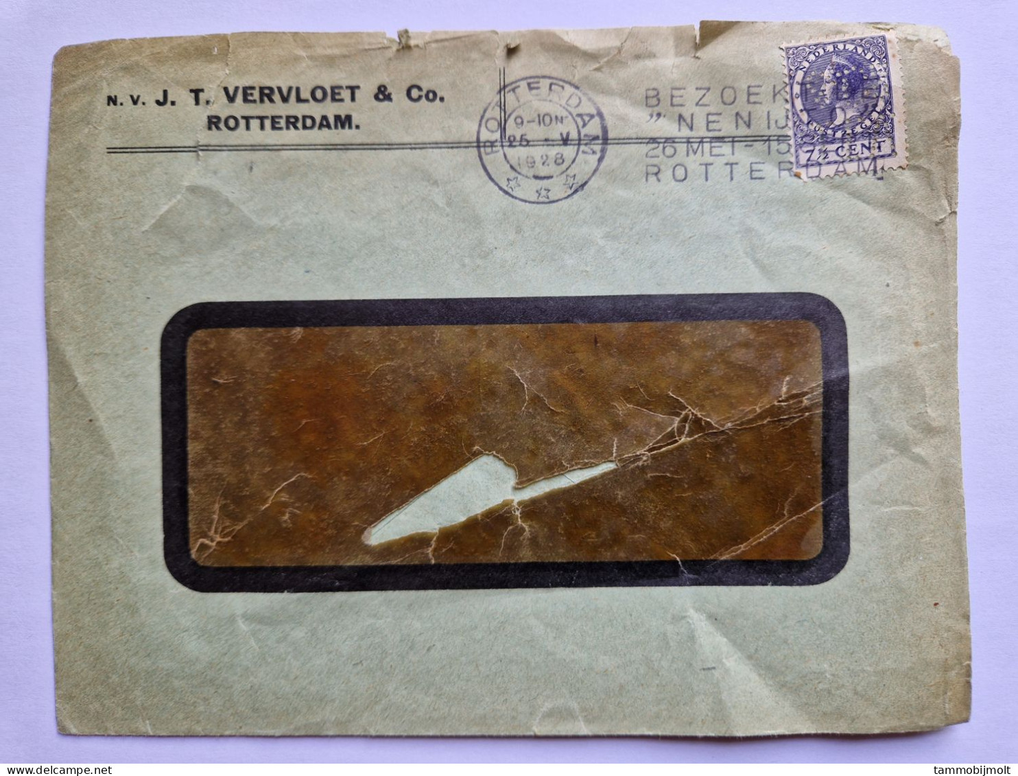 Netherlands. Cover With Perfin J.T.V. & Co - Brieven En Documenten