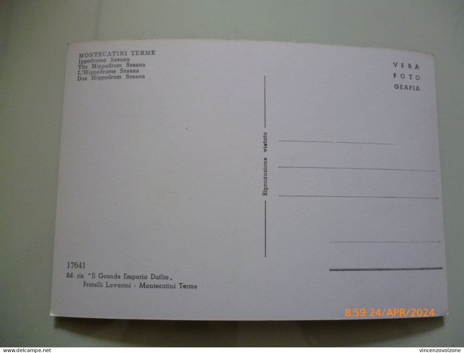 Cartolina "MONTECATINI TERME Ippodromo Sesana" Ediz. Ris. Il Grande Emporio Duilio - Pistoia
