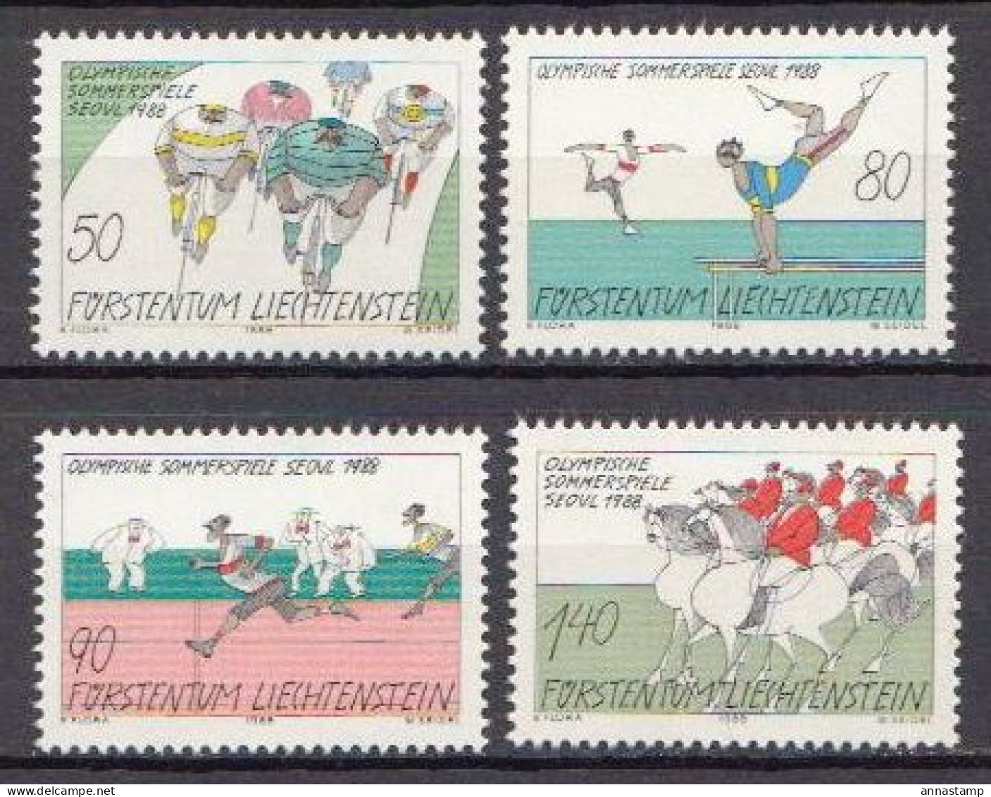 Liechtenstein MNH Set - Verano 1988: Seúl