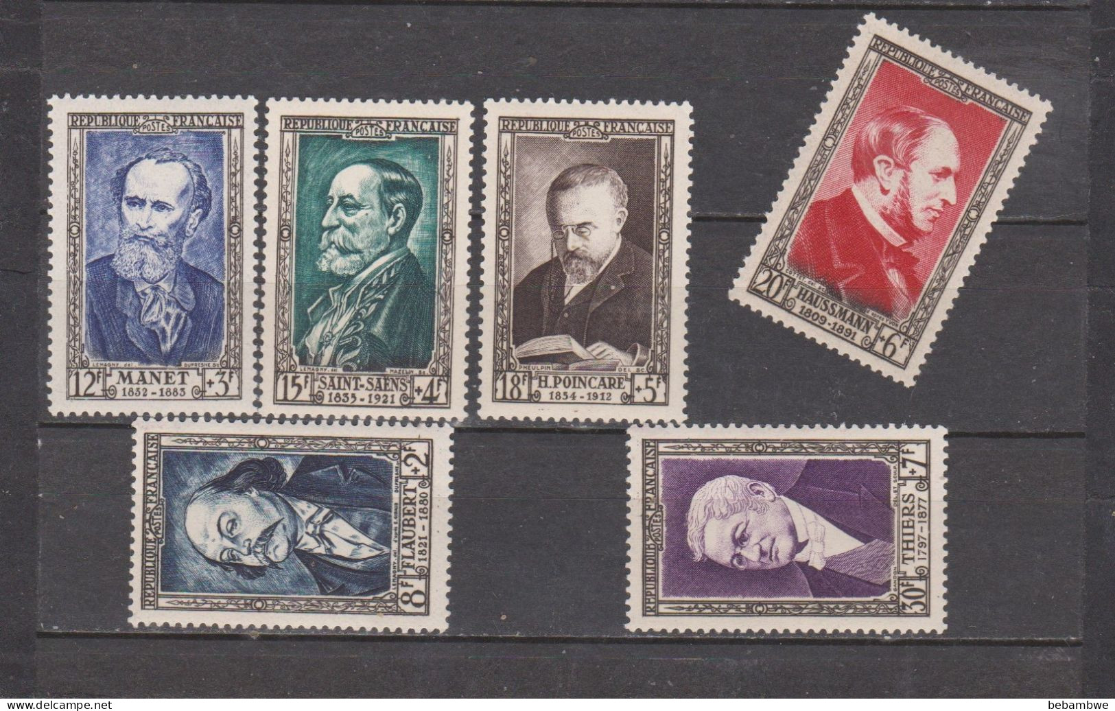 France Célébrités Xix Em Siecle  Flaubert,manet,st Saens,poincarré,haussmann,thiers - Unused Stamps