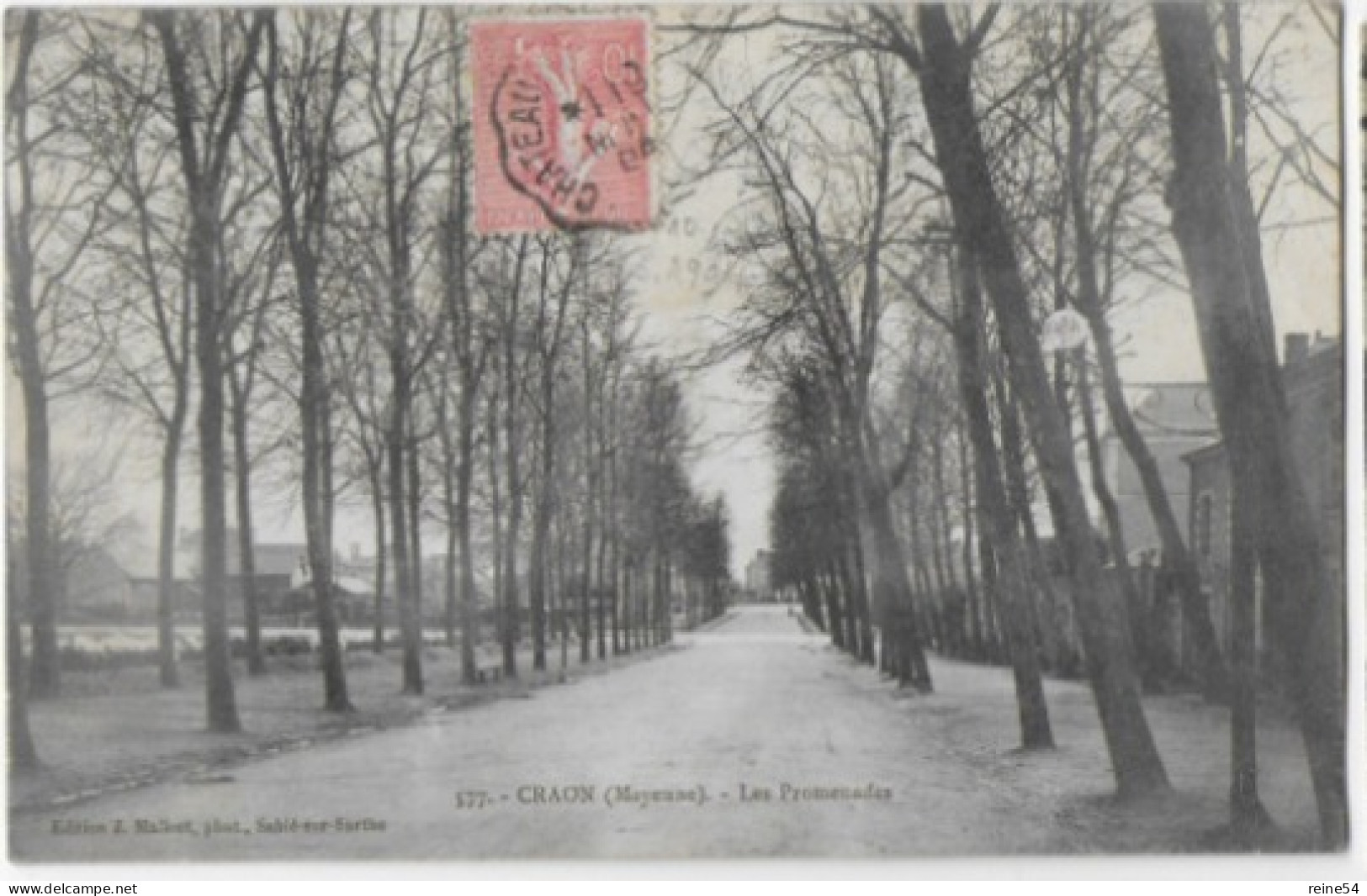 53 CRAON (Mayenne) Les Promenades Circulé 1904 Edit. J. Malicot Sablé Sur Sarthe N° 577 - Craon