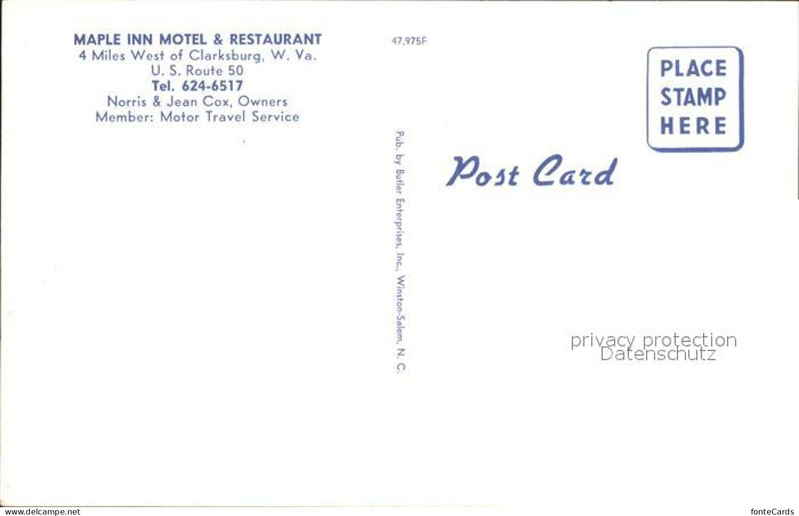 72293184 Clarksburg_West_Virginia Maple Inn Motel Restaurant  - Altri & Non Classificati