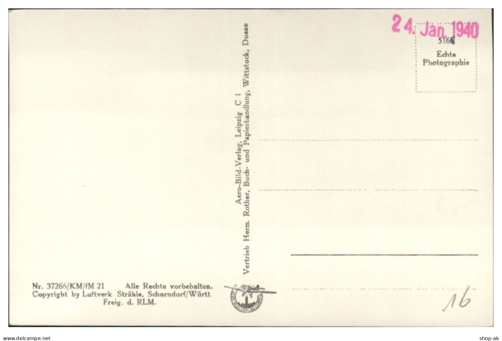 MW14038/ Wittstock Dosse  Foto AK Seltenes Strähle Luftbild 30er Jahre - Sonstige & Ohne Zuordnung