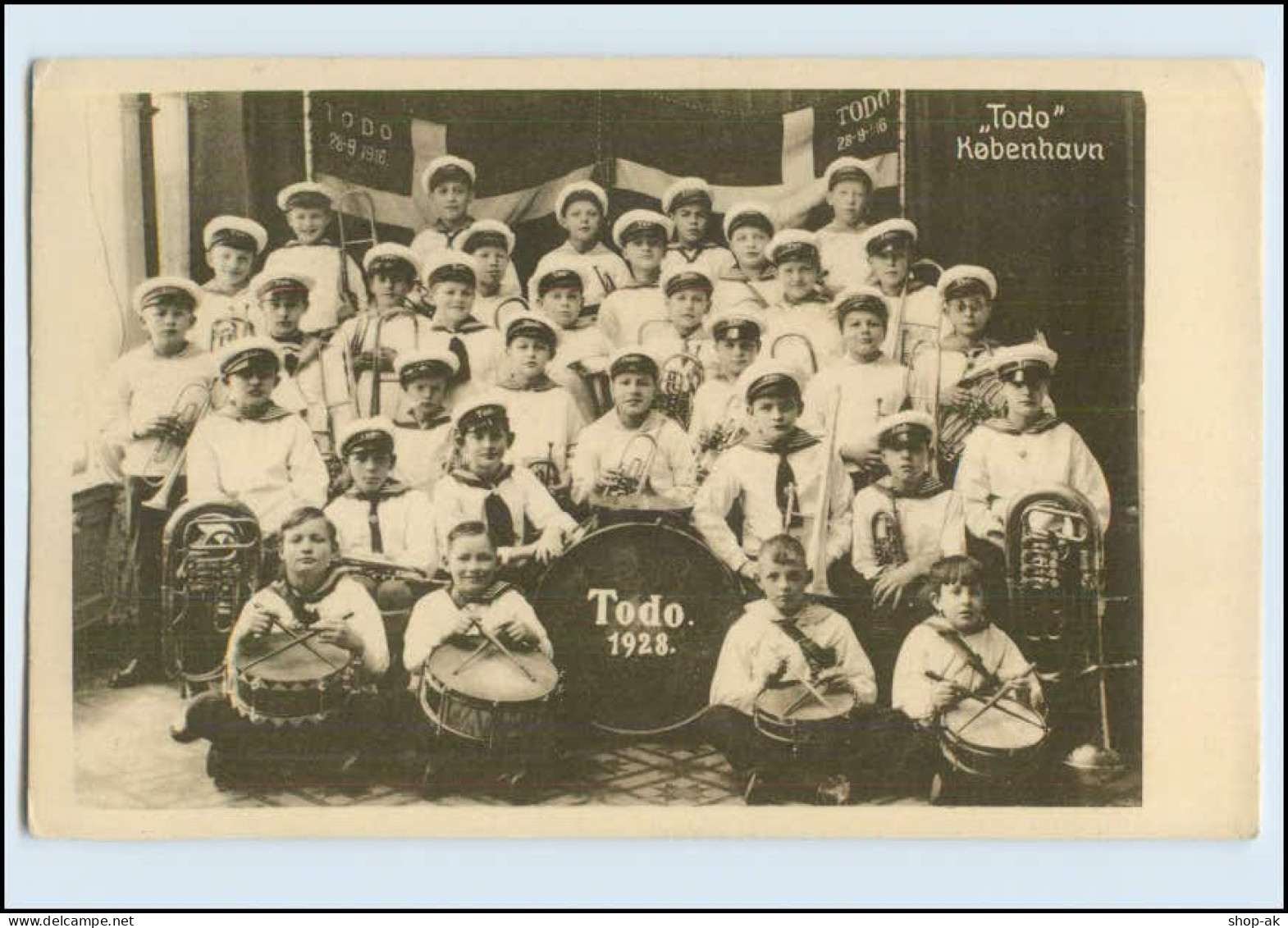 A5514/ "Todo" Kopenhagen 1928 Jugend-Musikkapelle AK - Denmark