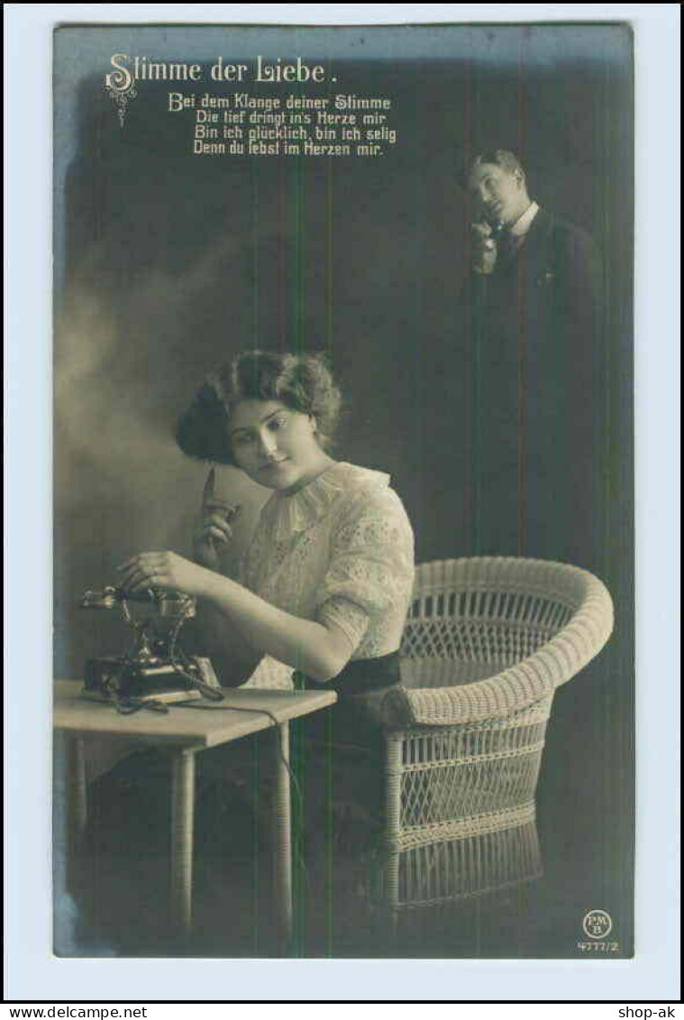 W2D49/ Telefon - Stimme Der Liebe  Fotomontage AK Ca.1910 - Fotografía
