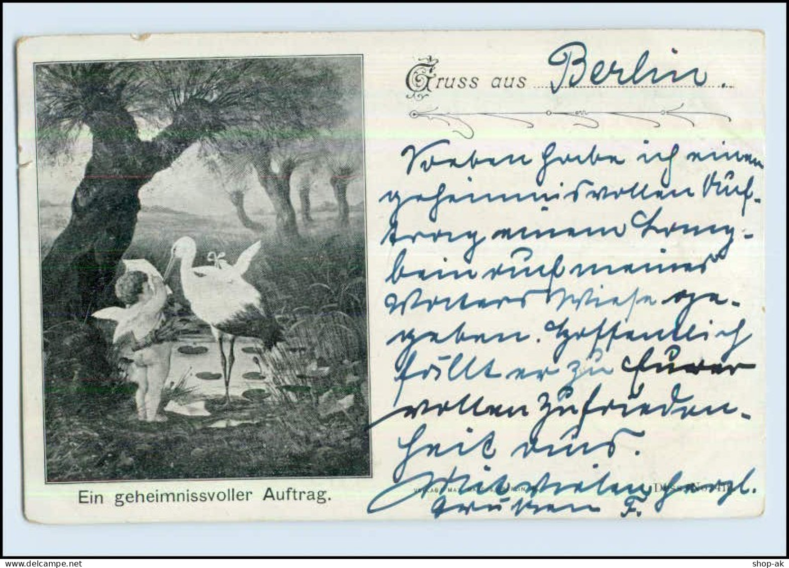 W7C93/ Storch Und Amor Schöne AK 1898  (b) - Dogs