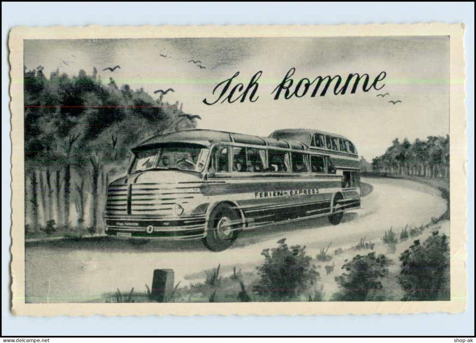 W7E77/ Omnibus - Ich Komme! Ferien-Express AK 1959   (b) - Sonstige & Ohne Zuordnung