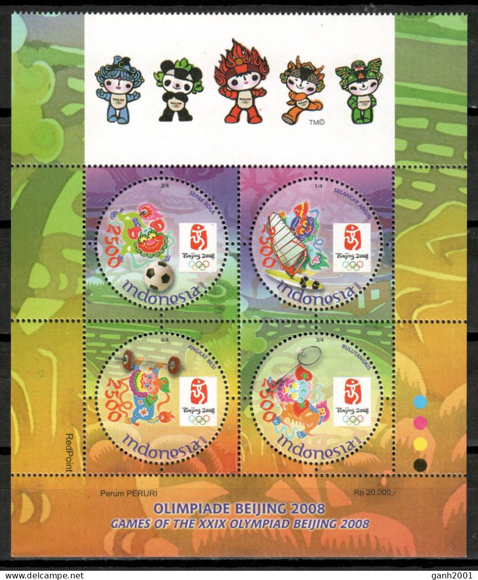 Indonesia 2008 / Olympic Games Beijing MNH Juegos Olímpicos Pekín Olympische Spiele / Cu20404  8-16 - Sommer 2008: Peking