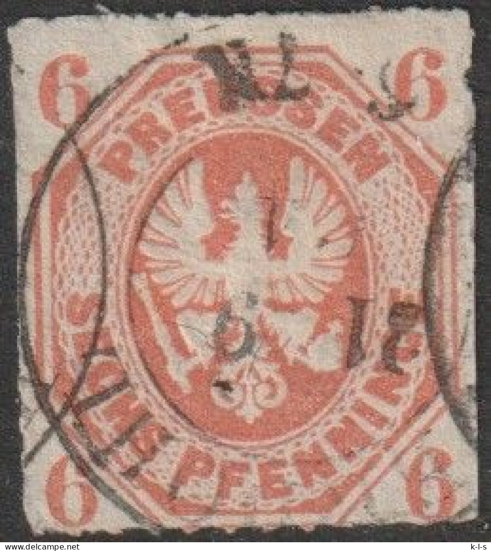 Altd.- Preußen: 1861, Mi. Nr. 15, Freimarke: 6 Pfg. Reußischer Adler Im Achteck (I).  Gestpl./used - Gebraucht