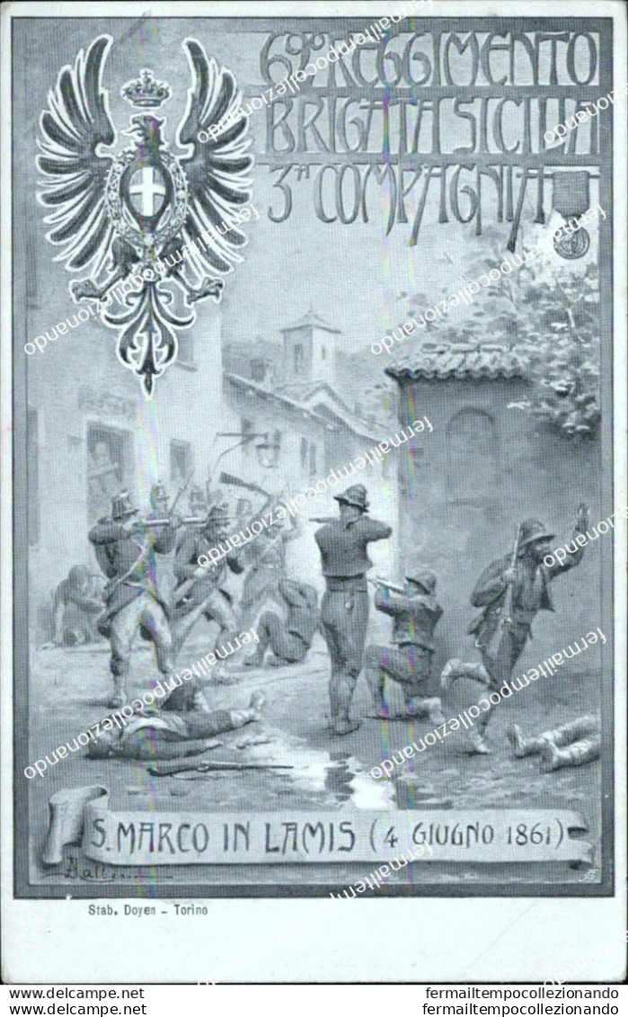 Bz522 Cartolina Militare 62 Reggimento Brigata Sicilia S.marco In Lamis Www1 - Regimenten