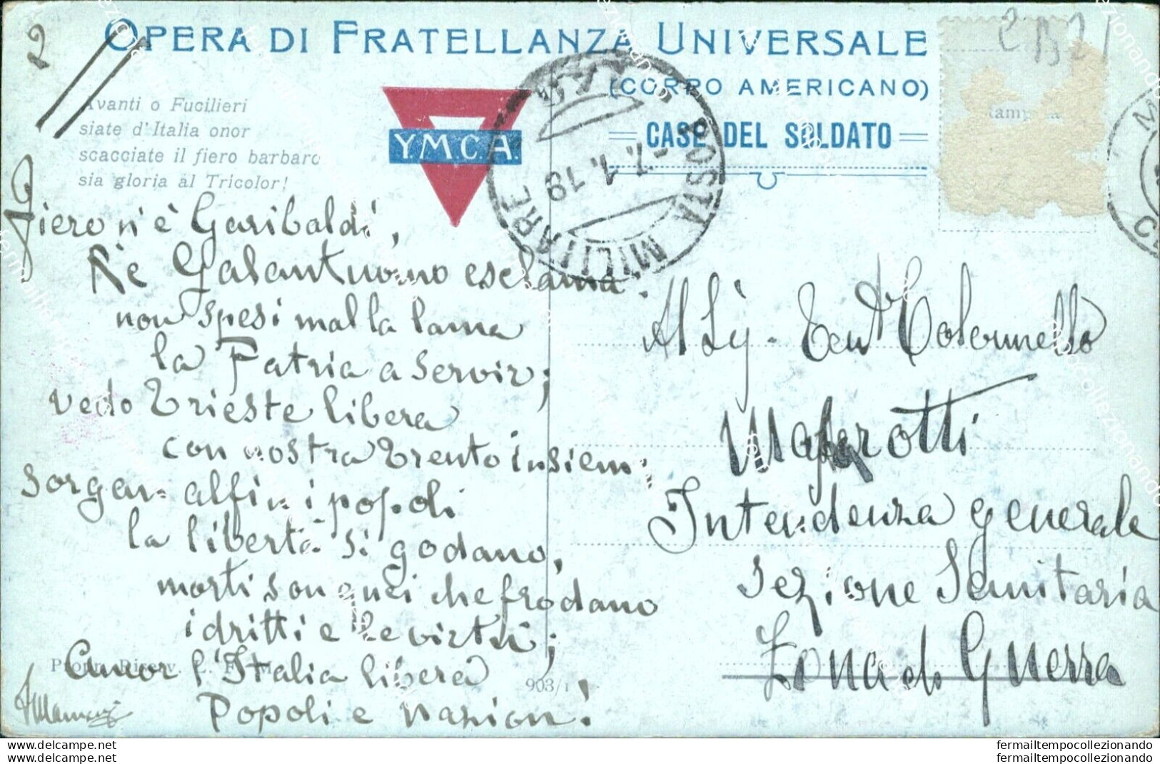 Cb21 Cartolina  Militare Opera Di Fratellanza  Casa Del Soldato Posta Militare - Other & Unclassified